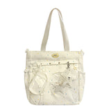  MQTIME  -  Korean Style Clear Window Pocket Tote Bag Women Star Pendant Large Capacity Daily School Handbags Fashion Shoulder Bags