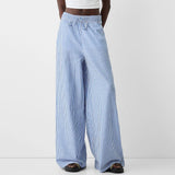 MQTIME  -  Women's Spring Summer Baggy Pants Fashion Drawstring Waistband Loose Wide Leg Striped Pants Y2K Streetwear