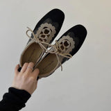 MQTIME  -  Women's Retro Scalloped Brogue Oxford Shoes, Lace-Up Two-Tone Leather Flats, Casual Office Daily Wear Footwear