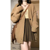 MQTIME  -  New Autumn Winter Sweater Women's High End Loose Knitting Cardigan Lazy Vibe Long Loose Sweater