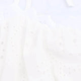 MQTIME  -  Women Fashion White Hollow Out Sling Top Sexy Tie Straps Button Front Peplum Hem Vest Summer Y2k Street Holiday Shirts