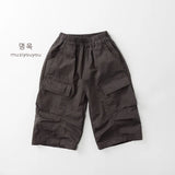 MQTIME  -  Spring New Children Cargo Pants Solid Baby Casual Pocket Pants Boys Girls Loose Trousers Fashion Kids Clothes
