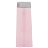 MQTIME  -  Y2k Patchwork Flower Print Low Waist Loose Casual All Match Medium Strecth Long Pants
