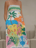 MQTIME  -  Women Models Fashion Summer Hanging Strap Printed Cool And Elegant Beautiful And Elegant Beach Dress