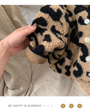 MQTIME  -  Toddler Girls Lamb Woolen Coat New Winter Leopard Single Button Closure Kids Girls Warm Jacket Round Neck Little Girls Parkas