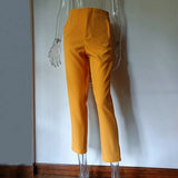 MQTIME  -  New Women Casual Pants High Waist Slim-fit Basic Pants Popular Hot Sale Plaid Color Straight Style Daily Trousers