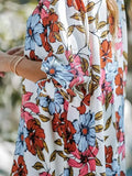 MQTIME  -  Summer New Beach Cover Ups Floral Printed Button Down Sundress Bikini Swimwears Femme Oversized Beachwear Mujer