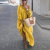 MQTIME  -  High Quality Large Plate Oblique Shoulder Open Shoulder Beautiful Dress Independent Station 8633# for Women