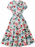  MQTIME  -  Women Summer Pin Up Casual Party Dress 2026 Short Sleeve Retro Robe 60s 50s Vintage Rockabilly 1960s 1950s Swing Dress Vestidos