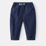 MQTIME  -  Spring Autumn Kids Boys Pant Versatile Solid Color Pure Cotton Toddler Boys Trouser Casual Mid Waist Little Boys Harem Pant