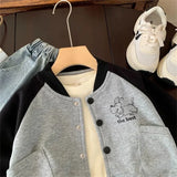 MQTIME  -   Autumn Boys Baseball Jackets Spring Casual Sport Coats Children Clothes Trendy Cartoon Print Outerwear 2-6 Years