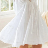 MQTIME  -  Solid Color Irregular Drawstring Dress for Beach robe femme