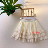 MQTIME  -  Forest style fresh and cute elastic waist lace trim cake dress  white skirt  kawaii  micro skirt Y2K skirt