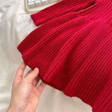  MQTIME  -  Girls' Autumn Knitted Sweater Dress Children Floral Embroidered Peter Pan Collar Sweater Gown Casual Kids Winter Warm Clothes