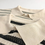 MQTIME  -  Summer New Children Short Sleeve Casual Polo Shirts Baby Boy Girl Hollow Out Knitwear Toddler Kids Striped Knitted Lapel Tops