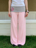 MQTIME  -  Y2k Patchwork Flower Print Low Waist Loose Casual All Match Medium Strecth Long Pants