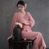 MQTIME  -   Pregnant Women Photo Shoot Dress Pink Maternity Gown for Studio Photography Sweet Outfits for Mothers Maternity Clothing