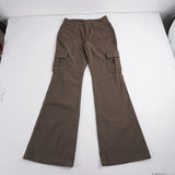 MQTIME  -  Vintage Low Rise Cargo Flare Pants Multi Pocket Streetwear Trousers