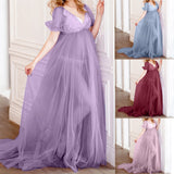 Mqtime Maternity Clothes Breast Feeding Dress Supplier Maternity Dress Women Mesh Sleeve Lace Wedding Dress Dress Wedding Casual Dress