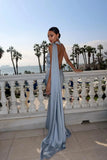 MQTIME  -  Elegant Satin Long Dresses Women Chic Fashion Solid Slim High Waits Female Robe With Ribbon Summer Lady Party Vestidos 2025 New