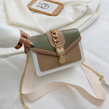 MQTIME  -  Fashion Women Chain Crossbody Bag Leisure Splice Small Square Shoulder Bag Luxury Design Messenger Bag Travel Purse and Handbag