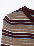  MQTIME  -  Women's Elegant Knitted Pullover Women Fashion Stripe Long Sleeve Sweater 2026 New Casual O neck Knitwear Tops ﻿ ﻿