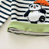 MQTIME  -  2psc Autumn Newborn Infant Baby Girls Boy Cartoon Panda Hoodie + Trousers Streak Set Kids Fashion Baby Clothing