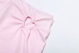 MQTIME  -  Casual Trendy Chic Set Heart Hollow Top Micro Pull Pants Stylish Summer Party Outfit Solid Color Sleeveless Vest Sexy Hot Girl