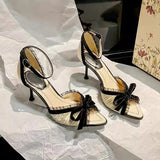 MQTIME  -  Elegant Women's Shoes French Style Romantic High Heeled Sandals for Woman Exquisite Casual Shoes Designer Shoes Sandalias Mujer