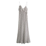 MQTIME  -  Women's Polka Dot Layered Decorative Satin Sleeveless Suspender Dress Ruffle Slim Chic Party Dress Fashion Female Clothing 2025