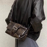 MQTIME  -  American Retro PU Harajuku Style Y2k Cool Large Buckle Crossbody Bags Shoulder Bag Phone Lipstick Storage Bags Women Bag