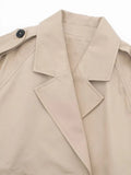  MQTIME  -  Women Casual Trench Outwear With Belt Vintage Solid Notched Neck Long Sleeve Jacket Autumn Fashion Lady Streetwear Coat