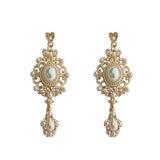 Mqtime Vintage Palace Baroque Pearl Earrings Temperament Earrings Classical Elegant Pierced Earrings Silver Needle Earrings 264