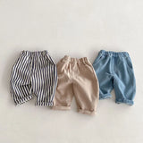 MQTIME  -  1-5Y Kid's Jeans New Autumn Solid Color Denim Pants Loose Style Boys Trousers Mid Waist Kid's Outdoor Pants