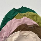  MQTIME  -  Autumn New Children Sweatshirt Solid Boys Girls Long Sleeve Vintage Pullover Kids Casual Sweatshirt Cotton Baby Clothes