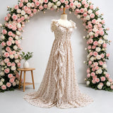  MQTIME  -  Maternity Photography Dress Ethereal Floral Chiffon Dresses Feminine Portrait Photo Shoot  Clothing Boho Pregnant D