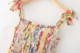 MQTIME  -  Printing Boho Dress Lace-up Straps Maxi Dress A-line Floral Pleated Vestidos Chiffon Holiday Dresses Hippie Robes