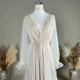 MQTIME  -  Maternity Tulle Long Wedding Robe Dress for Pregnant Women Photo Shoot Photography Evening Prom