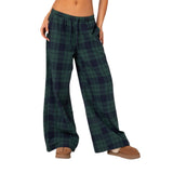 MQTIME  -  Women's Elastic Waist Baggy Pants Spring Summer Striped/Plaids/Letter Heart Print Wide Leg Lounge Bottoms Casual Trousers