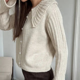 MQTIME  -  New Doll Lapel Knitted Cardigan Women
