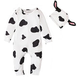 MQTIME  -  2Piece Set Spring Summer Newborn Girls Clothes Cartoon Cute Long Sleeve Cotton Boy Jumpsuits Romper+Hat Toddler Costume