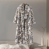 MQTIME  -  Vintage Leopard Print Faux Fur Winter Long Coats Women Thicken Warm Maxi Coat Female 2024 Casual High Street Lady Loose Outwears