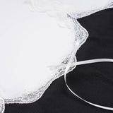  MQTIME  -  Lace Square Neck Lace-up Splicing Suspender Pleated Skirt
