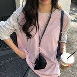 MQTIME  -  Y2K Patchwork Embroidery T-Shirt Women, Vintage Grunge Casual Loose Top, Harajuku Preppy Style