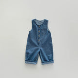  MQTIME  -  Autumn New Baby Sleeveless Denim Romper Kids Jumpsuit For Boys Girls Overalls Infant Denim Pants Toddler Clothes