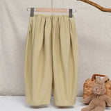 MQTIME  -  Children's Cotton-Linen Bloomers Trousers Spring 2026 New Arrival Elastic High-Waisted Casual Loose Boys & Girls Baby Pants