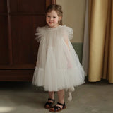  MQTIME  -  Baby Girls Mesh Dress Summer Princess Tulle Tutu Gown New Children White Sleeveless Clothing New Kids Birthday Party Vestidos