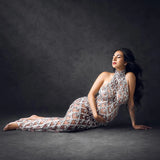 MQTIME  -  Embellished Maternity dress for pregnancy photoshoot  Sexy sparkling Rhinestone  Ladies evening sleeveless Dresses