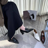 MQTIME  -  Womens Shoes Fashion Classic Pointed Tip Loafers for Woman Exquisite Britain High Heel Casual Shoes Designer Shoes Zapatos Mujer