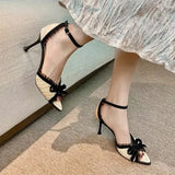 MQTIME  -  Elegant Women's Shoes French Style Romantic High Heeled Sandals for Woman Exquisite Casual Shoes Designer Shoes Sandalias Mujer